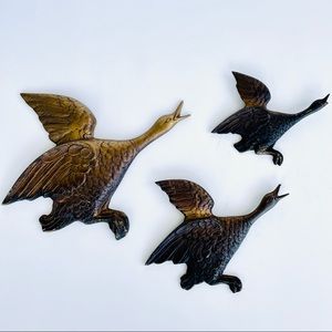 Mid-Century Modern Brass Flying Geese Wall Decor